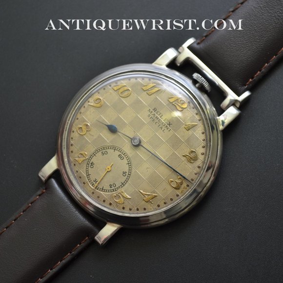 49mm Rolex Marconi Special vintage mens watch with art deco guilloche dial - Picture 1 of 7